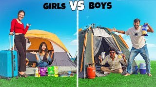 Girls Team vs Boys Team 😁 Overnight Survive Challenge In Camping Tent  अब आएगा असली मजा [upl. by Adriana]