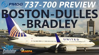 MSFS  PMDG 737700 Preview  United Airlines Ops FlyTampa Boston  Washington Dulles  Bradley Int [upl. by Hanyaz920]