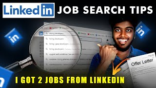 LinkedIn Job search tips🔥🚀  I got 2 job Offer letter😱  how to apply job in linkedin in tamil [upl. by Oivalf]