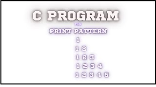 Print pattern2 pattern cprogramming codecoding [upl. by Aeneg]