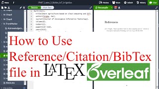 How to Use Reference Citation and BibTex in LaTex Overleaf ShareLatex  Tajim [upl. by Hudgens]