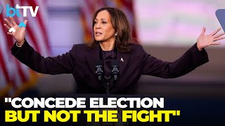 Kamala Harris Concedes Defeat Calls For Continued Fight After Trumps Victory [upl. by Ardnossac]