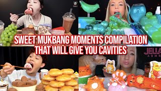 SWEET mukbang moments that will give you CAVITIES compilation [upl. by Mervin816]