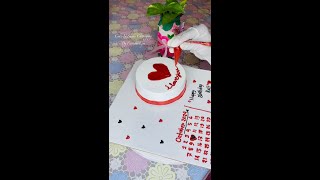 Calendar Theme Cake Decoration🗓️💘 calendercake cakenshakechittagong cakedesign viralvideo [upl. by Lourie]