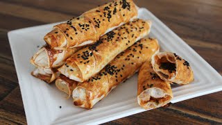 türkisch Sarma börek  Sigara Börek  gerollte Zigarrenbörek aus dem Ofen  Sallys Welt [upl. by Maclaine]