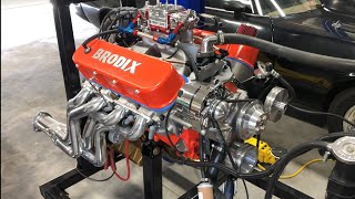 Big Block Chevy 496 Stroker Start Up on Test Stand [upl. by Elnore314]