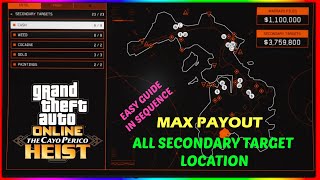 How to Find All Secondary Targets Locations And Get Max Pay Out  The Cayo Perico Heist  Gta Online [upl. by Adnaloj]