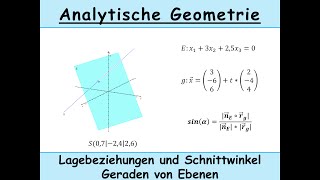 Lage von Gerade und Ebenen identisch echt parallel schneidend  Schnittwinkel [upl. by Schlosser]