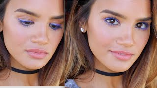 Bright Eyeliner amp Blue Mascara Makeup Tutorial [upl. by Attoynek]