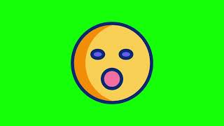 Surprised Emoji  Smiley Animation Loop on Green Screen  4K  FREE TO USE [upl. by Parnell]