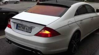 Nice Mercedes CLS 55 AMG take off and Aston Martin V8 Vantage fly by [upl. by Clio]