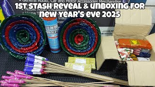 1ST STASH REVEAL AND UNBOXING ng mga firecrackers for New Year 2025 fireworks paputok fyp diy [upl. by Onivla]