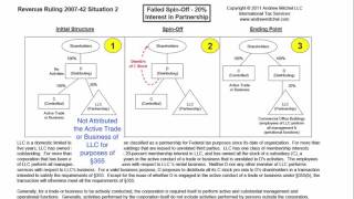 Rev Rul 200742 Situation 2 Failed SpinOff  20 Interest in Partnership [upl. by Ayotac929]