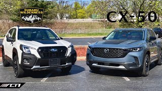 2023 Mazda CX50 Meridian Edition VS 2023 Subaru Forester Wilderness The Soft OffRoader BATTLE [upl. by Rutledge]