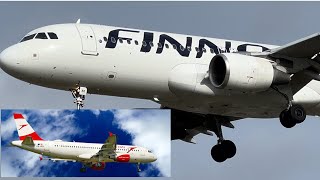 2 AWESOME AIRBUS A320 😊🛬FINNAIR BCN🛬LHRAUSTRIAN VIE🛬LHR Plane spotting At Heathrow Airport [upl. by Seyer]