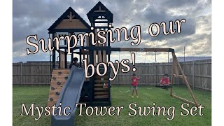 Backyard Discovery  Mystic Tower Swing Set  Surprise [upl. by Raf]