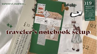 Travelers Notebook Setup 2023  Free Diary Notebook  ASMR  TN travelersnotebook planwithme [upl. by Bartholomeo565]