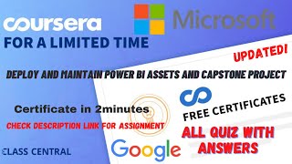 Deploy and Maintain Power BI Assets and Capstone projectweek15 All Quiz Answerscoursera mr [upl. by Julius753]