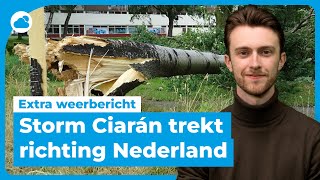 Extra weerbericht storm Ciarán zet koers richting Nederland  Code Oranje [upl. by Meuse]