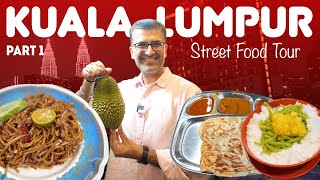 Best Kuala Lumpur SAMBAL Street FOOD Tour Part 1 I Roti Canai Mee Goreng Mamak DURIAN Chendol [upl. by Gentille810]