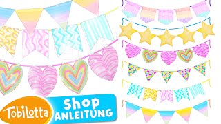 XL GIRLANDEN Basteln Vorlage zum Ausdrucken Bastelshop TobiLotta Geburtstag Basteln mit Kindern Idee [upl. by Akibma]