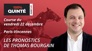 Pronostics Quinté PMU 100 Quinté du Vendredi 22 décembre à Paris Vincennes [upl. by Eimam]