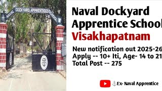 Naval Dockyard Apprentice Visakhapatnam 202526 New Update today [upl. by Tteltrab]