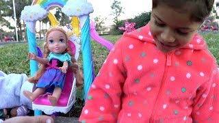 ANNA ELSA play in park  slide  swing  sand box  LOL dolls [upl. by Conal]