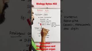 Evolution  Homologous organs and Analogous organs  Revision in 60 seconds  Biology Bytes 02 [upl. by Rima]