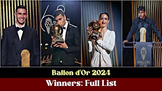 Ballon dOr 2024 Winners Full List [upl. by Ellened216]