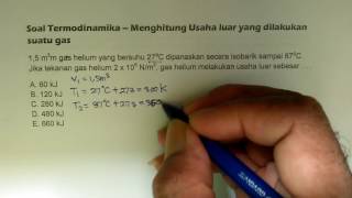 Tutorial Termodinamika Menghitung Usaha pada proses isobarik  Fisika SMA [upl. by Ayaj]