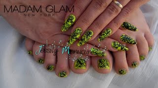 Ongle en gel quotAstuce pour appliquer le Vernis permanent jaune néon de Madam glamquot [upl. by Colombi]