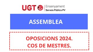 UGT ASSEMBLEA OPOSICIONS COS DE MESTRES 2024 [upl. by Craig]