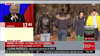 Directorul ANM anunță temperaturi de vară în România la final de octombrie [upl. by Yk]