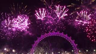 Countdown New Years Eve 2018 amp London Fireworks  London Eye UK [upl. by Valentino]