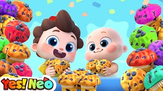 Rainbow Muffins Song  Muffin Man  Fireman Policeman  Nursery Rhymes amp Kids Songs  Yes Neo [upl. by Joby]