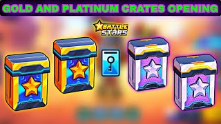 TWO GOLD AND PLATINUM CRATES UNLOCKED WITH KEYS IN BATTLE STARS [upl. by Ymereg]