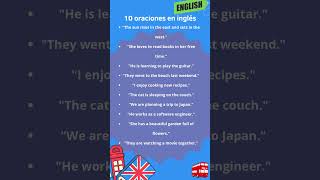 10 ORACIONES EN INGLÉS 🇬🇧 oracioneseningles 10oraciones aprender frasesbásicaseninglés [upl. by Dygert]