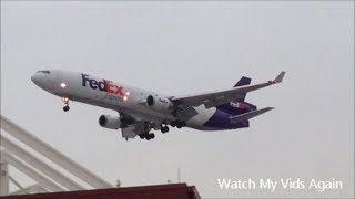 Plane Spotting Fedex DC 10s and MD 11 Landings at Indianapolis International Airport [upl. by Yrad]