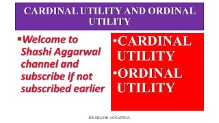 CARDINAL UTILITY VS ORDINAL UTILITY [upl. by Junieta]