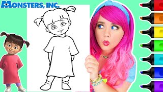 Coloring Boo from Monsters Inc Disney Pixar Coloring Page  Ohuhu Art Markers [upl. by Notrab]