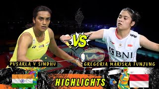 Badminton Pusarla V Sindhu vs Gregoria Mariska Womens Singles [upl. by Bagger]