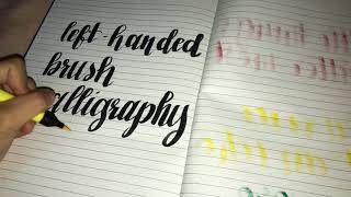 Left handed Calligraphy using Brush pen with Watercolor Effect [upl. by Waldman562]