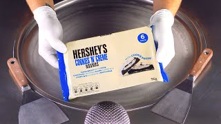 ASMR  Cookies amp Cream Ice Cream Rolls with Hersheys  oddly satisfying Food Fusion fried Ice Cream [upl. by Ellenahs]