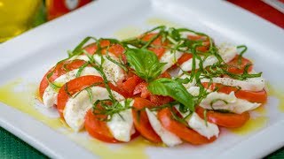 How to Make a Caprese Salad Recipe  Tomato and Mozzarella Salad [upl. by Hannala]