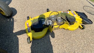 John Deere S180 Mower Deck Removal [upl. by Nroht]