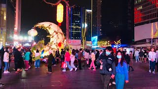 4KChina walk tour  Night Walk in Chunxi Road Chengdu [upl. by Tisdale327]