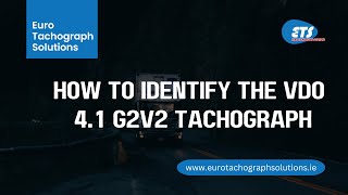 How to identify the VDO 41 G2V2 tachograph [upl. by Waldos]