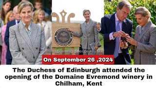 The Duchess of Edinburgh attended the opening of the Domaine Evremond winery in Chilham Kent [upl. by Llib]