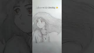 Anime vs My Drawing 🤯 drawing pencildrawing [upl. by Llimaj]